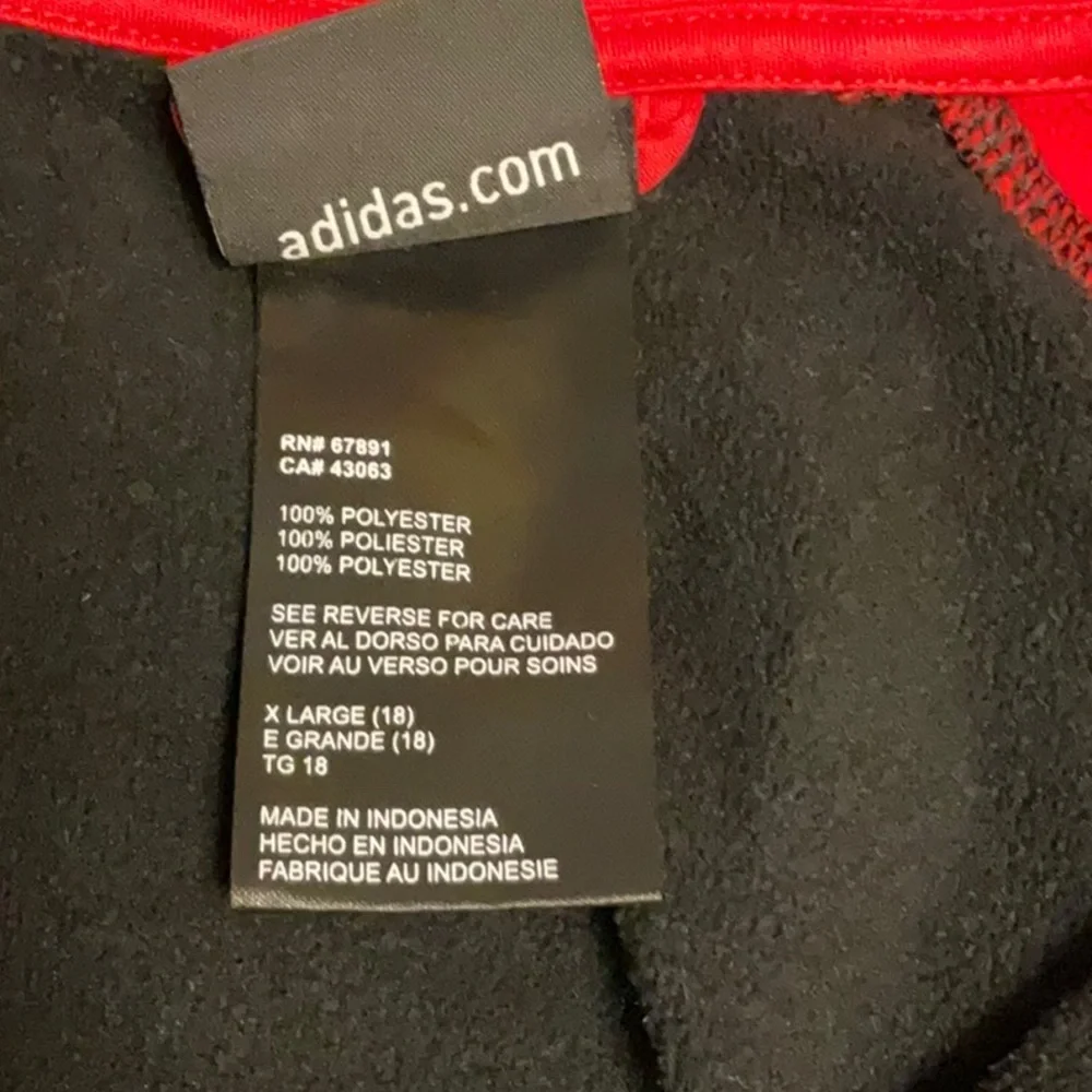 Adidas Red and Black Hoodie